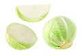 Cut and whole fresh cabbage Royalty Free Stock Photo