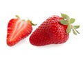 Cut and whole strawberry Royalty Free Stock Photo