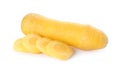 Cut and whole yellow carrots isolated