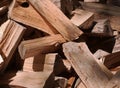Cut wood in a heap
