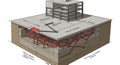 Cutaway illustration of a building foundation, showcasing structural elements and Royalty Free Stock Photo
