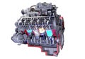 Cutaway V8 Car Engine with sectioned Ignition 3D rendering on white background