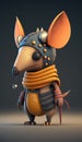 Cute Aardvark Animal Warrior 3D Game Model | Generative AI