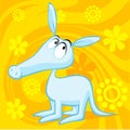Cute aardvark illustration with abstract floral Royalty Free Stock Photo