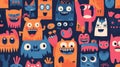 Cute abstract characters vector collection, new vektor picture Royalty Free Stock Photo