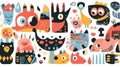 Cute abstract characters vector collection, new vektor picture