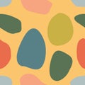 Cute abstract colorful circle oval spot with dots design background for kids, pattern seamless wallpaper backdrop. Colored spots Royalty Free Stock Photo