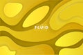 Cute Abstract Dynamic Yellow Fluid Shape Background with Halftone Effect Royalty Free Stock Photo