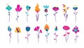 Cute abstract flowers in trendy colors.