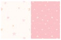 Cute Abstract Starry Sky Vector Patterns Set with Simple Hand Drawn Dots and Stars. Royalty Free Stock Photo