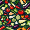 Abstract vegetables pattern background - ai generated image