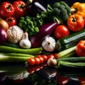 Abstract vegetables pattern background - ai generated image