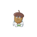 Cute acorn with character mascot design afraid