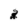 cute and adorable baby elephant silhouette logo concept Royalty Free Stock Photo