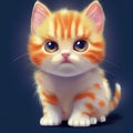 Cute adorable big eyes kitty kitten cat portrait orange chubby
