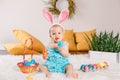 Baby girl celebrating Easter holiday Royalty Free Stock Photo