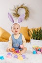 Baby girl celebrating Easter holiday