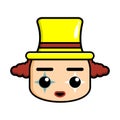 Cute and adorable clown mascot. Simple mascot Vector illustration.