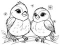 Cute adorable couple bird