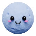 Cute and adorable 3d Moon emoji character emoticon. 3d cartoon Moon icons.