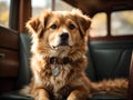 A cute and adorable dog sitting and waiting for his owner Royalty Free Stock Photo