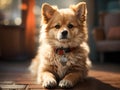 A cute and adorable dog sitting and waiting for his owner Royalty Free Stock Photo