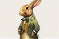 Cute adorable elegant rabbit watercolor