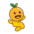 Cute Adorable Happy Orange Fruit Cartoon Character cartoon doodle vector illustration flat design Royalty Free Stock Photo