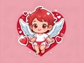 Cute adorable little fairy with love Royalty Free Stock Photo