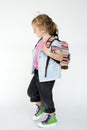 Cute Adorable Little Girl Backpack Concept Royalty Free Stock Photo