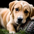 Cute puppy looking at the viewer - ai generated image