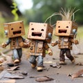 Cute and adorable mini miniature cardboard man