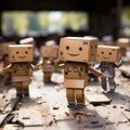 Cute and adorable mini miniature cardboard man