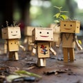 Cute and adorable mini miniature cardboard man