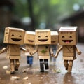 Cute and adorable mini miniature cardboard man