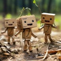 Cute and adorable mini miniature cardboard man