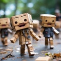 Cute and adorable mini miniature cardboard man