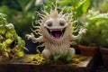 Cute, adorable screaming mandrake root, showcasing its characteristic human-like appearance. Cartoon style character