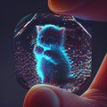 Smallest micro fluffy cat in the world in ones hand