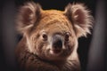 Adorable soft fury Australian grey gray koala bear portrait