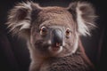 Adorable soft fury Australian grey gray koala bear portrait