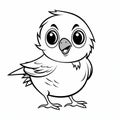 Minimalist Cartoon Cute Sparrow Coloring Page For Children