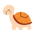 Cute Adorable Turtle, Exotic Tropical Fauna Design Cartoon Vector Illustration