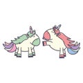 Cute adorable unicorns fairy characters