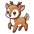 cute adoreable walking deer cartoon character Royalty Free Stock Photo