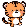 cute adoreable walking tiger cartoon character Royalty Free Stock Photo