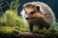 Cute hedgehog in natural habitat