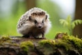 Cute hedgehog in natural habitat