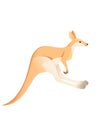 Cute adult running kangaroo australian animal cartoon animal design vector illustration isolated on white background Royalty Free Stock Photo