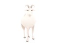 Cute adult white goat farm animal cartoon animal design vector illustration isolated on white background Royalty Free Stock Photo